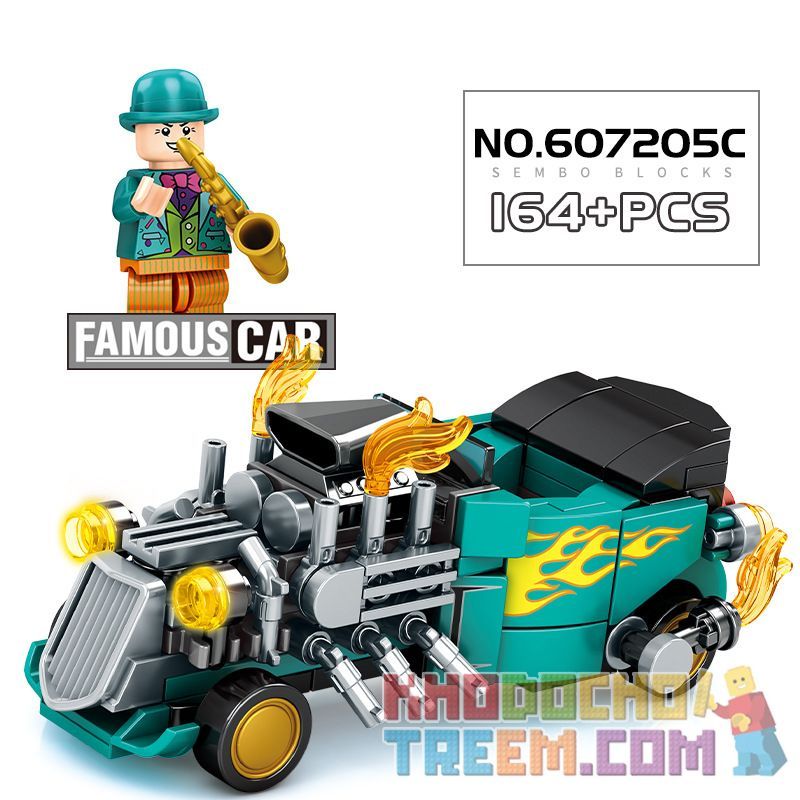 SEMBO 607205A 607205B 607205C 607205D non  SỬA ĐỔI XE BUÝT TRỞ LẠI bộ đồ chơi xếp lắp ráp ghép mô hình Racers Đua Tốc Độ 640 khối