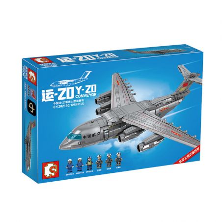 SEMBO 202130 non  TRUNG QUỐC YUN -20 VẬN CHUYỂN LỚN QUÂN SỰ bộ đồ chơi xếp lắp ráp ghép mô hình Military Army Y-20 CONVEYOR Quân Sự Bộ Đội 1254 khối