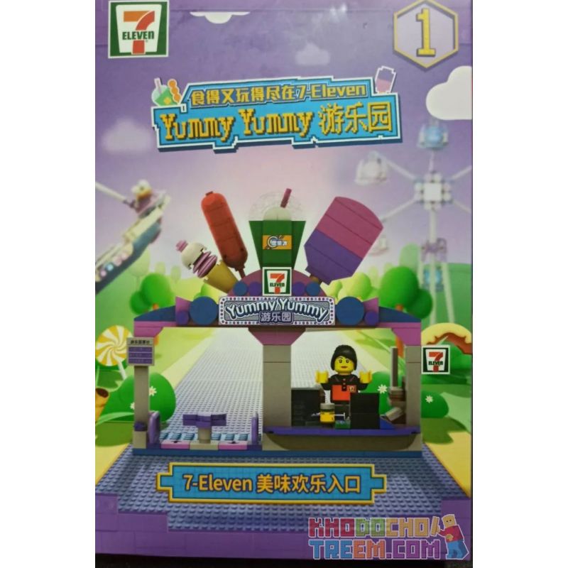 7-ELEVEN BG0LY001 0LY001 non Lego CÔNG VIÊN GIẢI TRÍ 7-ELEVEN YUMMY bộ đồ chơi xếp lắp ráp ghép mô hình