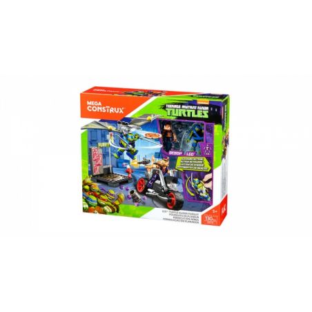 MEGA BLOKS DXY15 non  RETRO RELIDER ĐUỔI THEO bộ đồ chơi xếp lắp ráp ghép mô hình Teenage Mutant Ninja Turtles LEO™ TURTLE GLIDER PURSUIT Ninja Rùa 130 khối