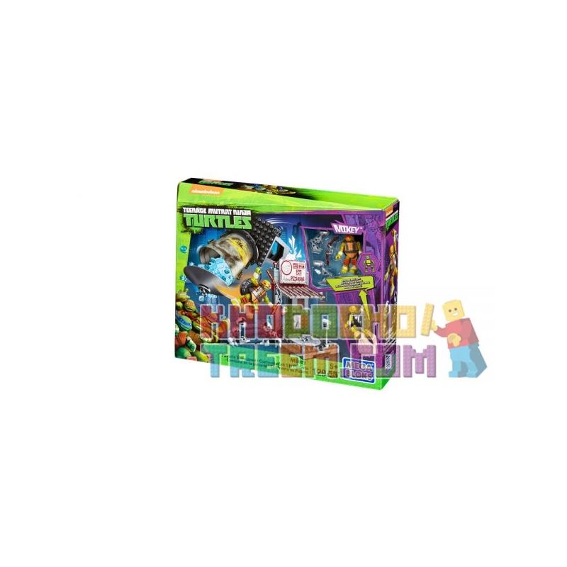 MEGA BLOKS DMX51 non Lego NHÀ HÀNG PIZZA Ở MICKEY bộ đồ chơi xếp lắp ráp ghép mô hình Teenage Mutant Ninja Turtles MIKEY™ PIZZERIA SHOWDOWN Ninja Rùa 129 khối