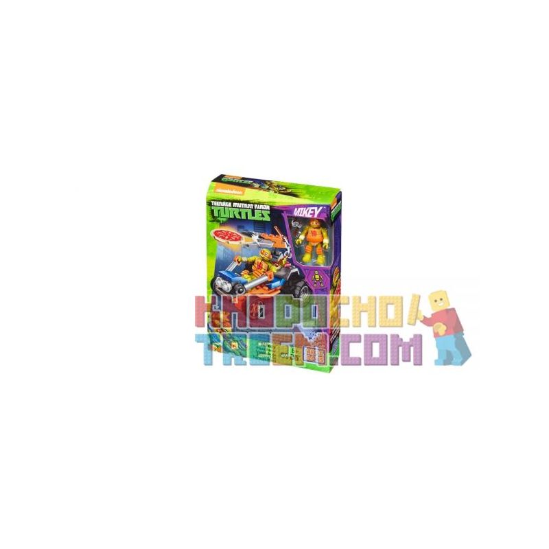 MEGA BLOKS DMX38 non Lego MIQI PIZZA. bộ đồ chơi xếp lắp ráp ghép mô hình Teenage Mutant Ninja Turtles MIKEY™ PIZZA RACER Ninja Rùa 59 khối
