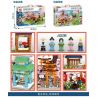 SEMBO 601147 non  CẢNH HOA ANH ĐÀO NHẬT BẢN bộ đồ chơi xếp lắp ráp ghép mô hình 1400 khối