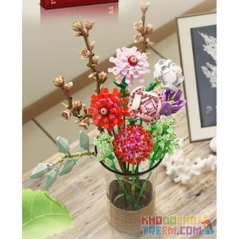 PanlosBrick 655002 Panlos Brick 655002 non  HOA ĐÀO NÚI TIM LIỄU BIỂN ZIXIA HỒNG LOA KÈN CÂY NHỎ MÀU TRẮNG PINK PLANSATT CLOVE ZIKI ĐỎ JI'AN bộ đồ chơi xếp lắp ráp ghép mô hình Creator Expert BOUQUET Chuyên Gia Sáng Tạo 1237 khối