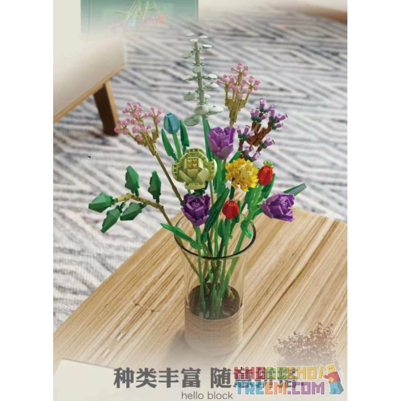 PanlosBrick 655001 Panlos Brick Xếp hình kiểu Lego Bouquet Eustoma ...