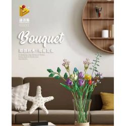 PanlosBrick 655001 Panlos Brick 655001 non  LAX KÉM CỎ HOA TULIP MÀU XANH ĐỎ CÚC NGÔI SAO HỒNG ES MẮT BIỂN VÀNG TÍM bộ đồ chơi xếp lắp ráp ghép mô hình Creator Expert BOUQUET Chuyên Gia Sáng Tạo 999 khối