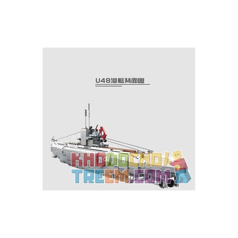 PANGU PG-15001 15001 PG15001 non  TÀU NGẦM U48 ĐỨC bộ đồ chơi xếp lắp ráp ghép mô hình Military Army SUBMARINE GERMANY 4B Quân Sự Bộ Đội 1035 khối