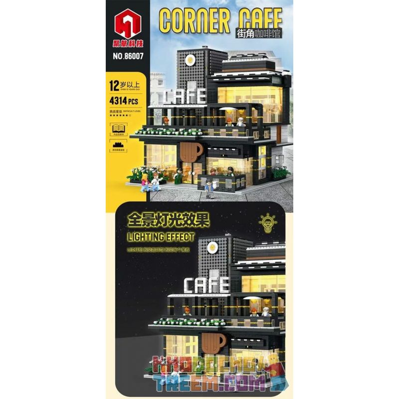 JUHANG TECHNOLOGY 86007 non  CÁNH CỬA ĐƯỜNG PHỐ CAFE bộ đồ chơi xếp lắp ráp ghép mô hình Modular Buildings CORNER CAFE Mô Hình Nhà Cửa 4314 khối JUHANG TECHNOLOGY 86007 non  CÁNH CỬA ĐƯỜNG PHỐ CAFE bộ đồ chơi xếp lắp ráp ghép mô hình Modular Buildings CORNER CAFE Mô Hình Nhà Cửa 4314 khối