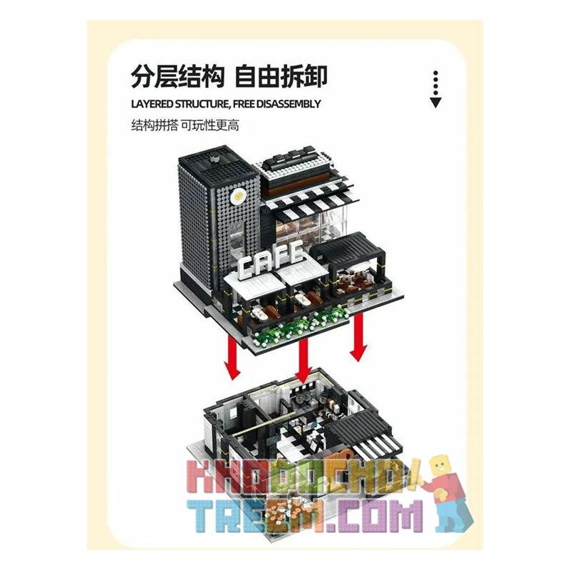 JUHANG TECHNOLOGY 86007 non  CÁNH CỬA ĐƯỜNG PHỐ CAFE bộ đồ chơi xếp lắp ráp ghép mô hình Modular Buildings CORNER CAFE Mô Hình Nhà Cửa 4314 khối JUHANG TECHNOLOGY 86007 non  CÁNH CỬA ĐƯỜNG PHỐ CAFE bộ đồ chơi xếp lắp ráp ghép mô hình Modular Buildings CORNER CAFE Mô Hình Nhà Cửa 4314 khối