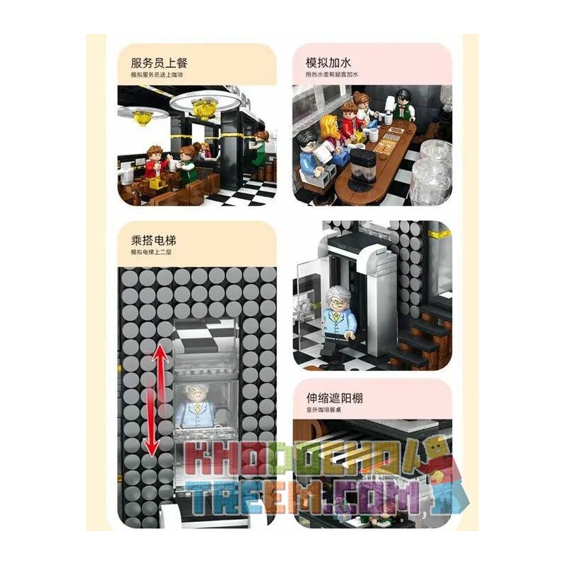 JUHANG TECHNOLOGY 86007 non  CÁNH CỬA ĐƯỜNG PHỐ CAFE bộ đồ chơi xếp lắp ráp ghép mô hình Modular Buildings CORNER CAFE Mô Hình Nhà Cửa 4314 khối JUHANG TECHNOLOGY 86007 non  CÁNH CỬA ĐƯỜNG PHỐ CAFE bộ đồ chơi xếp lắp ráp ghép mô hình Modular Buildings CORNER CAFE Mô Hình Nhà Cửa 4314 khối