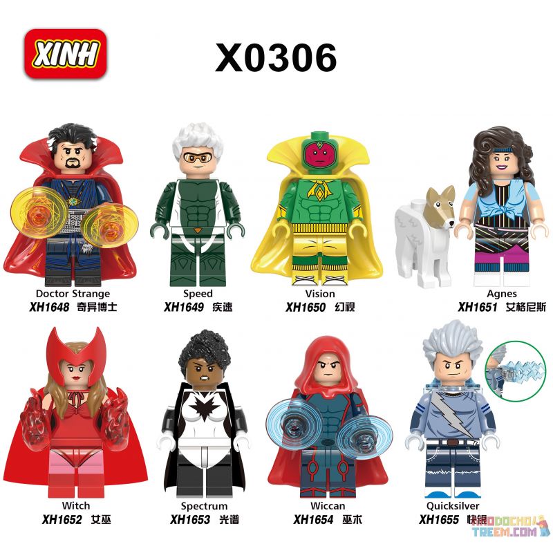 XINH X0306 0306 1648 1649 1650 1651 1652 1653 1654 1655 non Lego HÀNG TRĂM NGƯỜI 8 WANGDA FANTASY bộ đồ chơi xếp lắp ráp ghép mô hình Marvel Super Heroes Siêu Anh Hùng Marvel