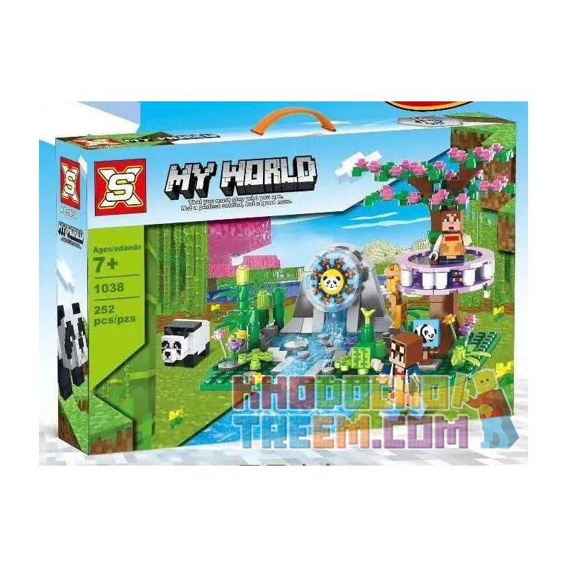 SX 1038 non Lego BÁNH NƯỚC THIÊN ĐƯỜNG bộ đồ chơi xếp lắp ráp ghép mô hình Minecraft MY WORLD Game Xây Dựng 252 khối