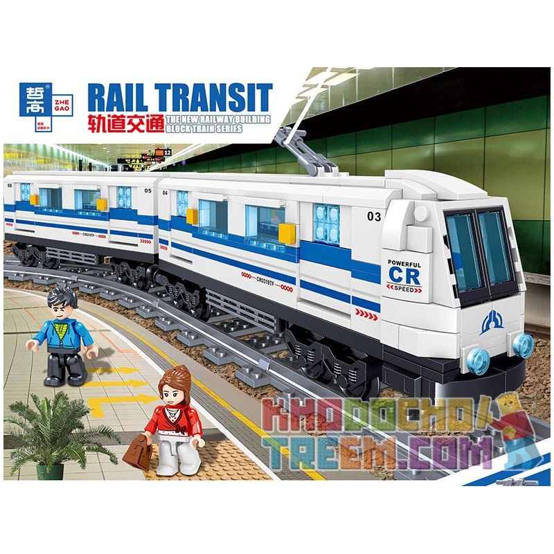 ZHEGAO QL0319 0319 non Lego SUBWAY TỐC ĐỘ CAO SANG TRỌNG bộ đồ chơi xếp lắp ráp ghép mô hình Trains Tàu Hỏa 476 khối