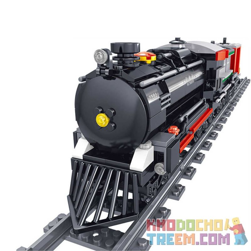 ZHEGAO QL0312 0312 non Lego ĐOÀN TÀU HƠI NƯỚC bộ đồ chơi xếp lắp ráp ghép mô hình Trains Tàu Hỏa 536 khối