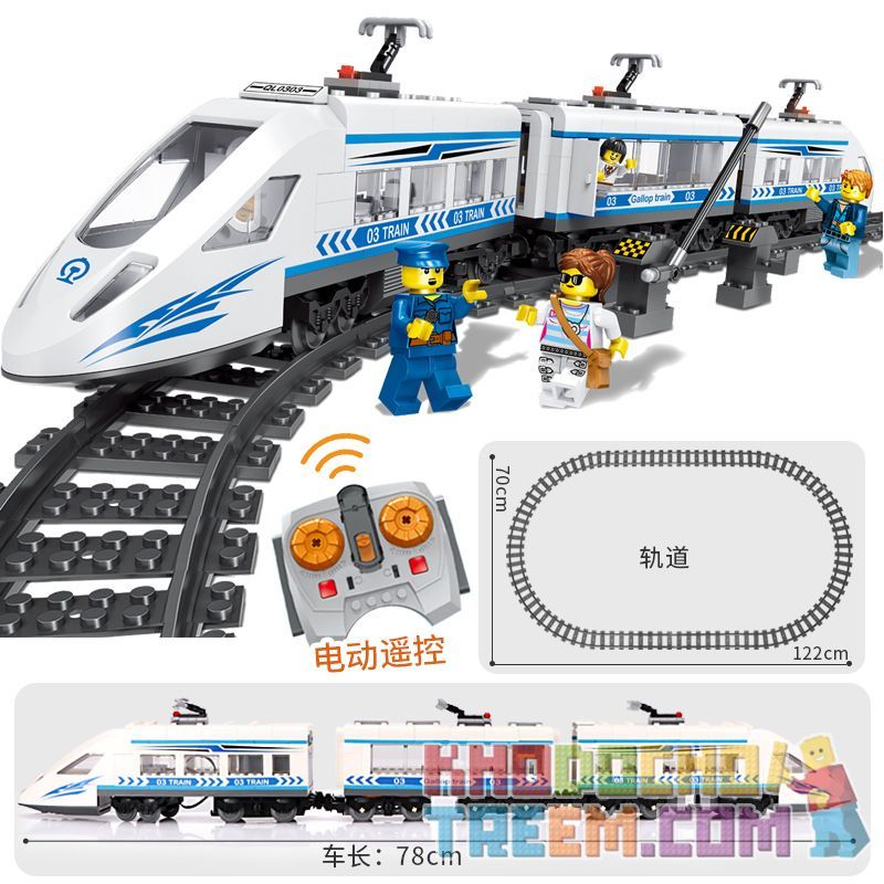 ZHEGAO QL0303 0303 non Lego BLICKER. bộ đồ chơi xếp lắp ráp ghép mô hình Trains Tàu Hỏa 583 khối