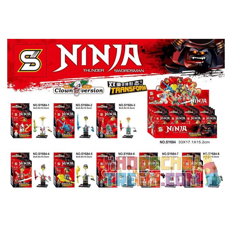 SHENG YUAN SY SY684 non Lego PHIÊN BẢN CHÚ HỀ MÙA XUÂN bộ đồ chơi xếp lắp ráp ghép mô hình The Lego Ninjago Movie Ninja Lốc Xoáy