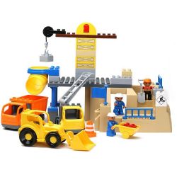 NOT Lego Duplo DUPLO 10518 My First Construction Site, HYSTOYS HONGYUANSHENG AOLEDUOTOYS  GM-5002 5002 GM5002 HG-1334 1334 HG1334 Xếp hình Công Trường Xây Dựng Lớn 59 khối