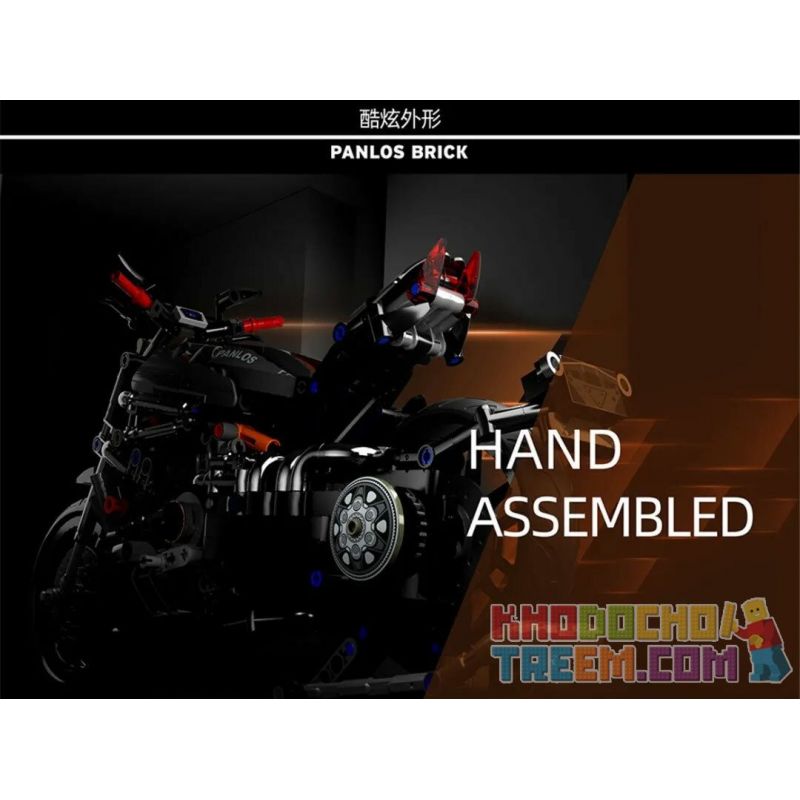 PanlosBrick 672002 Panlos Brick 672002 non  DUKADI DAWU. bộ đồ chơi xếp lắp ráp ghép mô hình CHIC-BLOCK MOTORBIKE 827 khối