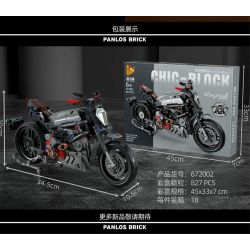 PanlosBrick 672002 Panlos Brick 672002 non  DUKADI DAWU. bộ đồ chơi xếp lắp ráp ghép mô hình CHIC-BLOCK MOTORBIKE 827 khối