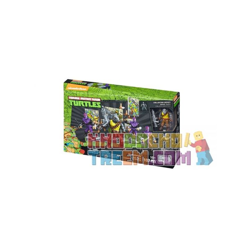 MEGA BLOKS DMW28 non Lego ĐẦU GIA SÚC bộ đồ chơi xếp lắp ráp ghép mô hình Teenage Mutant Ninja Turtles ROCKSTEADY™ VILLAIN PACK Ninja Rùa 107 khối