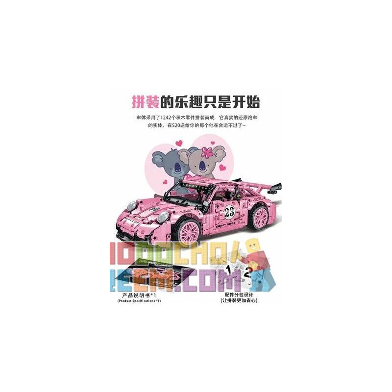 MorkModel 023024-1 023024-2 023024-3 Mork Model 023024-1 023024-2 023024-3 non  PORSCHE 911 GT 1:14 tỷ lệ 1:14 bộ đồ chơi xếp lắp ráp ghép mô hình  GT RACING Kỹ Thuật Công Nghệ Cao Mô Hình Phương Tiện 1268 khối