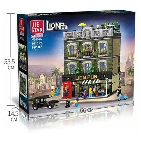 JIESTAR 89107 REBRICKABLE MOC-30010 30010 MOC30010 non  LION BAR. bộ đồ chơi xếp lắp ráp ghép mô hình Modular Buildings LION PUB Mô Hình Nhà Cửa 5892 khối