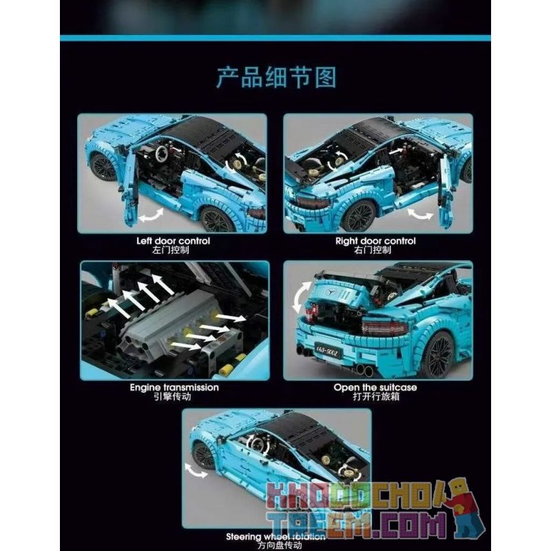 CACO C005 REBRICKABLE MOC-60193 60193 MOC60193 SUPER 18K K150 TA GAOLE T5002 5002 non  MERCEDES-BENZ C63 AMG tỷ lệ 1:8 bộ đồ chơi xếp lắp ráp ghép mô hình MERCEDES BENZ C63 AMG 3897 khối