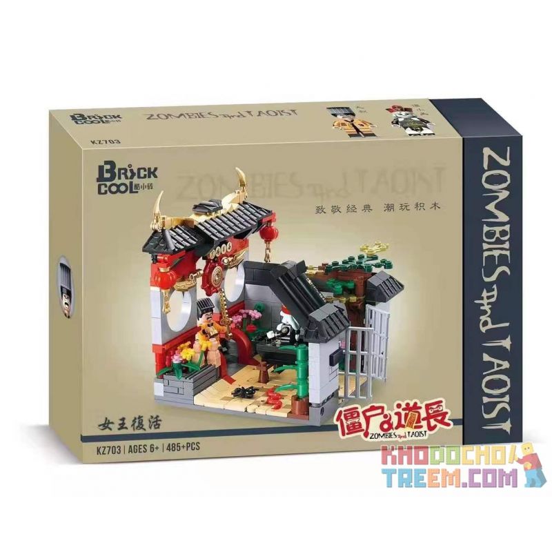 BRICKCOOL KZ703 non Lego QUEEN RESURRECTION. bộ đồ chơi xếp lắp ráp ghép mô hình ZOMBIES AND TAOIST 485 khối