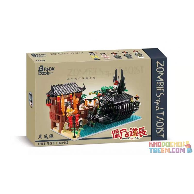 BRICKCOOL KZ704 non Lego CẢNG GIÓ ĐEN bộ đồ chơi xếp lắp ráp ghép mô hình ZOMBIES AND TAOIST 1028 khối