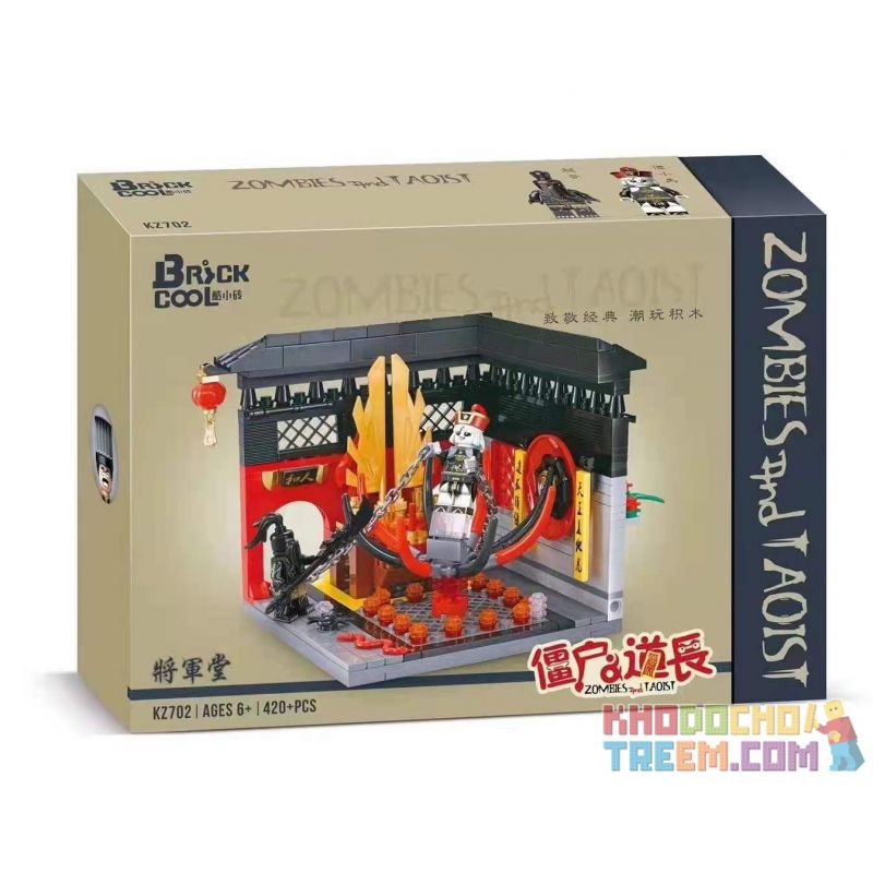 BRICKCOOL KZ702 non Lego LỰC LƯỢNG VŨ TRANG bộ đồ chơi xếp lắp ráp ghép mô hình ZOMBIES AND TAOIST 420 khối