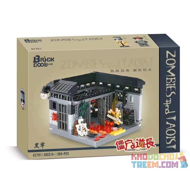 BRICKCOOL KZ701 non Lego NHÀ TÙ ĐEN bộ đồ chơi xếp lắp ráp ghép mô hình ZOMBIES AND TAOIST 395 khối