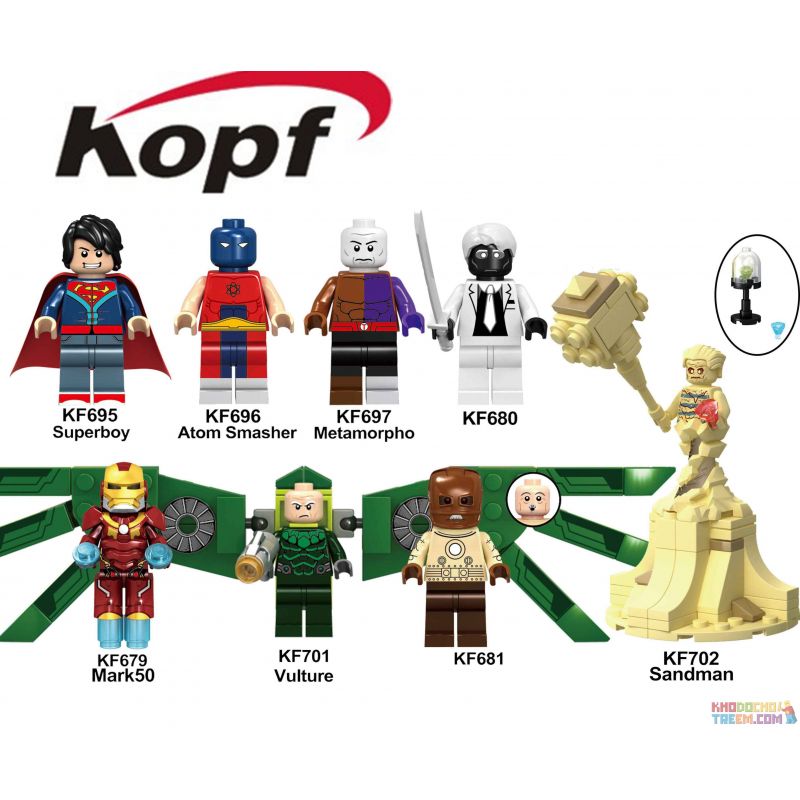 KOPF KF6072 6072 KF695 KF696 KF697 KF679 KF701 KF681 KF702 KF680 non Lego HÀNG TRĂM NGƯỜI 8 SIÊU ANH HÙNG bộ đồ chơi xếp lắp ráp ghép mô hình Super Heroes Siêu Nhân Anh Hùng