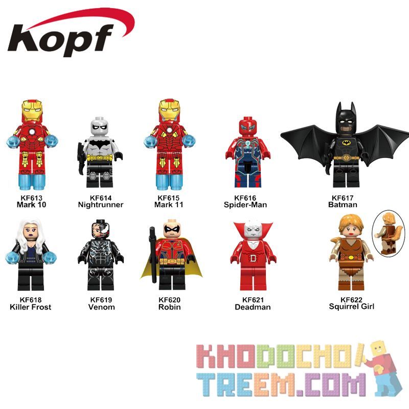 KOPF KF6052 6052 KF613 KF614 KF615 KF616 KF617 KF618 KF619 KF620 KF621 KF622 non Lego SIÊU ANH HÙNG bộ đồ chơi xếp lắp ráp ghép mô hình Super Heroes Siêu Nhân Anh Hùng