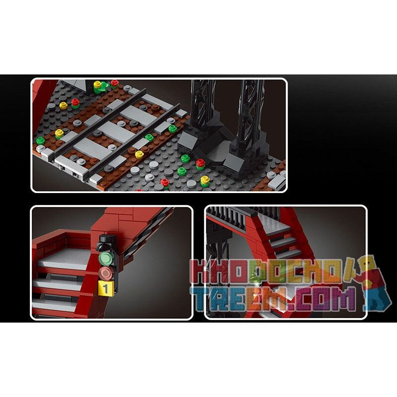 MouldKing 12008 Mould King 12008 REBRICKABLE MOC-35995 35995 MOC35995 non  ĐƯỜNG SẮT bộ đồ chơi xếp lắp ráp ghép mô hình Trains RAILROAD CROSSING Tàu Hỏa 655 khối