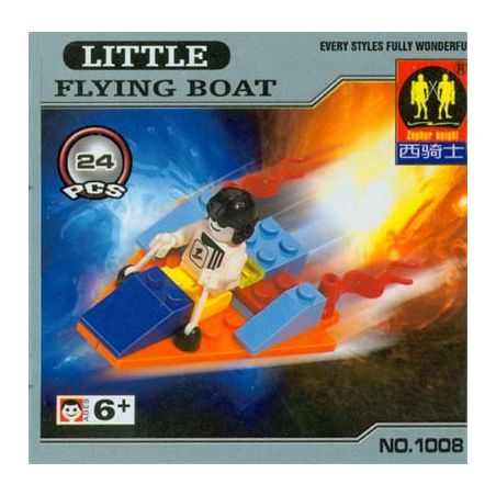 ZEPHYR KNIGHT 1008 non  TÀU VŨ TRỤ NHỎ. bộ đồ chơi xếp lắp ráp ghép mô hình LITTLE FLYING BOAT 24 khối