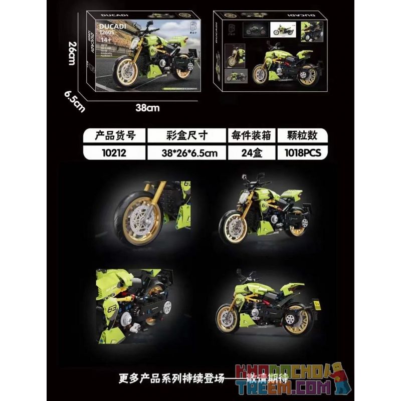 K BOX 10212 non  DUCADI. bộ đồ chơi xếp lắp ráp ghép mô hình  DUCATI DIAVEL1260 LAMBORGHINI Kỹ Thuật Công Nghệ Cao Mô Hình Phương Tiện 1018 khối
