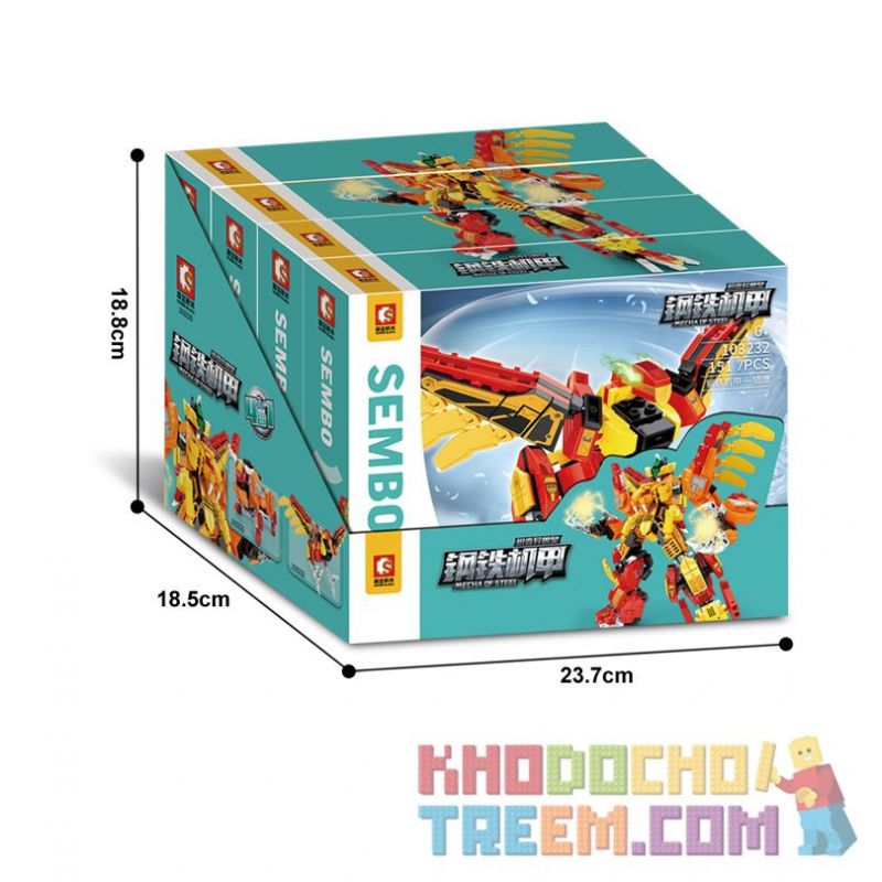SEMBO 103229 103230 103231 103232 non  4 SỰ KẾT HỢP CỦA ỐNG KÍNH NGỌN LỬA ĐIÊN CHIM ƯNG bộ đồ chơi xếp lắp ráp ghép mô hình MECHA OF STEEL 780 khối