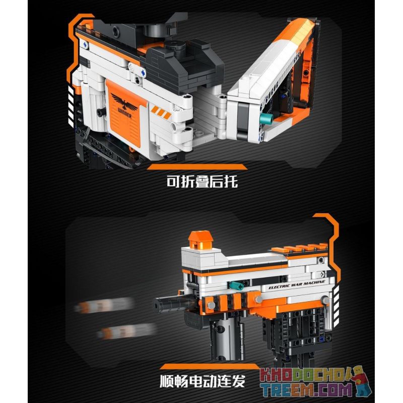 KONG BRICK KB6001 6001 KB86001 86001 non  BỘ PHẬN TÓC ĐIỆN HAI WEST MOV SKIN UMP45 bộ đồ chơi xếp lắp ráp ghép mô hình Gun ELECTRIC WAR MACHINE BLOCK GUN Súng 1160 khối