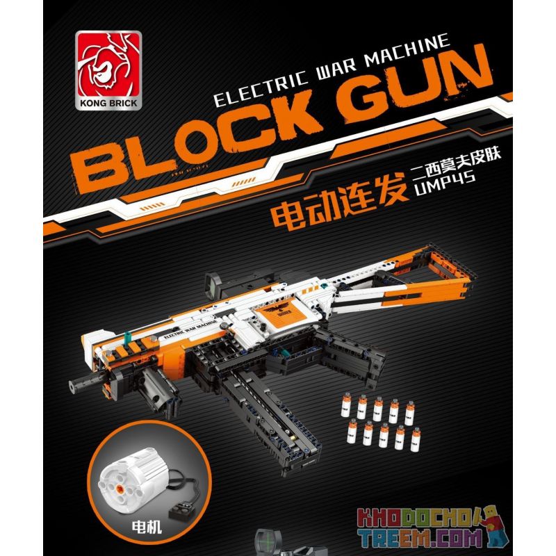 KONG BRICK KB6001 6001 KB86001 86001 non  BỘ PHẬN TÓC ĐIỆN HAI WEST MOV SKIN UMP45 bộ đồ chơi xếp lắp ráp ghép mô hình Gun ELECTRIC WAR MACHINE BLOCK GUN Súng 1160 khối