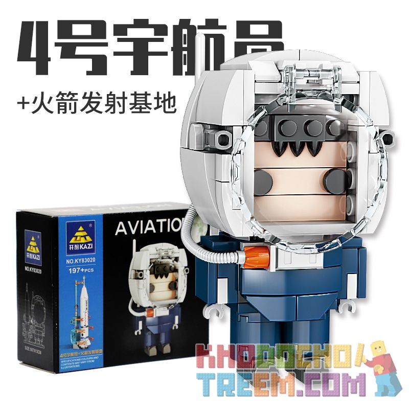 Kazi KY83017 83017 KY83018 83018 KY83019 83019 KY83020 83020 non  PHI HÀNH GIA VÀ CÔNG CỤ HÀNG KHÔNG VŨ TRỤ MINI 4 bộ đồ chơi xếp lắp ráp ghép mô hình Brickheadz AVIATION Nhân Vật Đầu To 793 khối