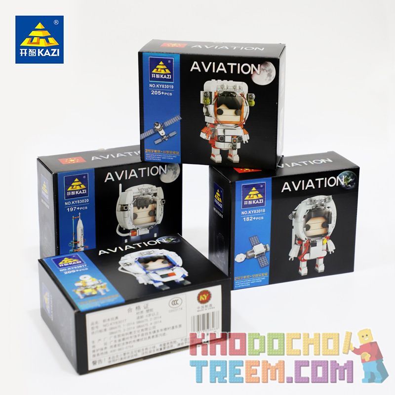 Kazi KY83017 83017 KY83018 83018 KY83019 83019 KY83020 83020 non  PHI HÀNH GIA VÀ CÔNG CỤ HÀNG KHÔNG VŨ TRỤ MINI 4 bộ đồ chơi xếp lắp ráp ghép mô hình Brickheadz AVIATION Nhân Vật Đầu To 793 khối