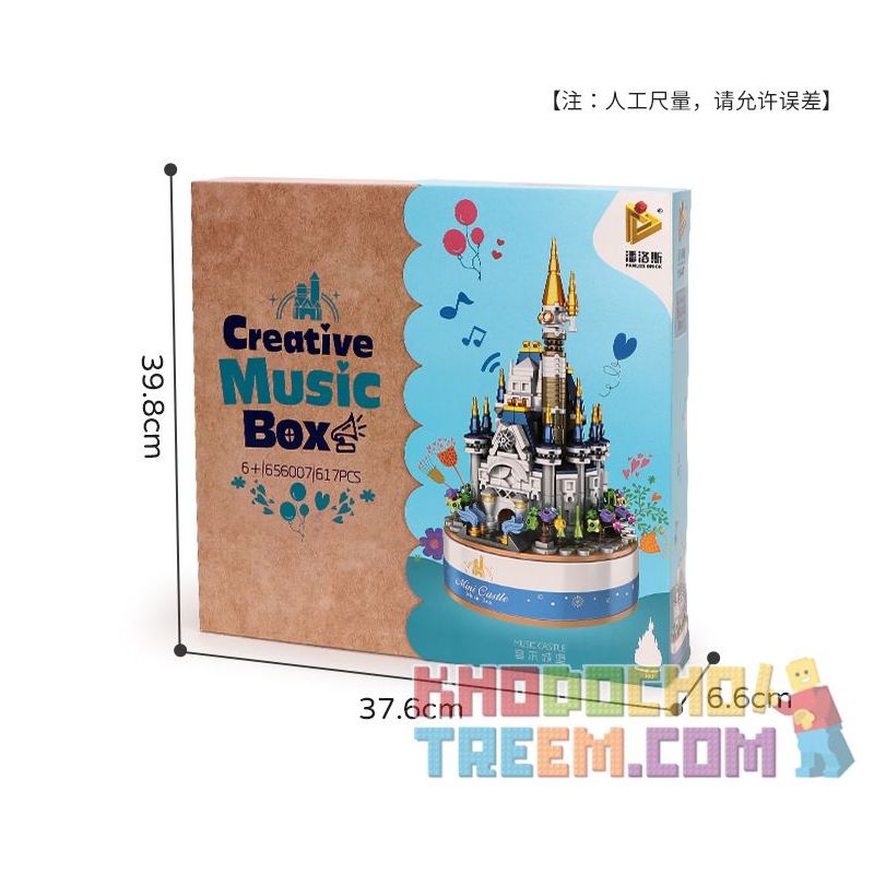 PanlosBrick 656007 Panlos Brick 656007 non  HỘP NHẠC LÂU ĐÀI MINI bộ đồ chơi xếp lắp ráp ghép mô hình CREATIVE MUSIC BOX 617 khối