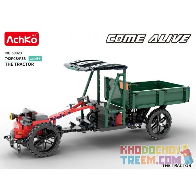 ACHKO 50029 non Lego MÁY KÉO ĐI BỘ bộ đồ chơi xếp lắp ráp ghép mô hình Technic TRACTOR Kỹ Thuật Công Nghệ Cao Mô Hình Phương Tiện 742 khối