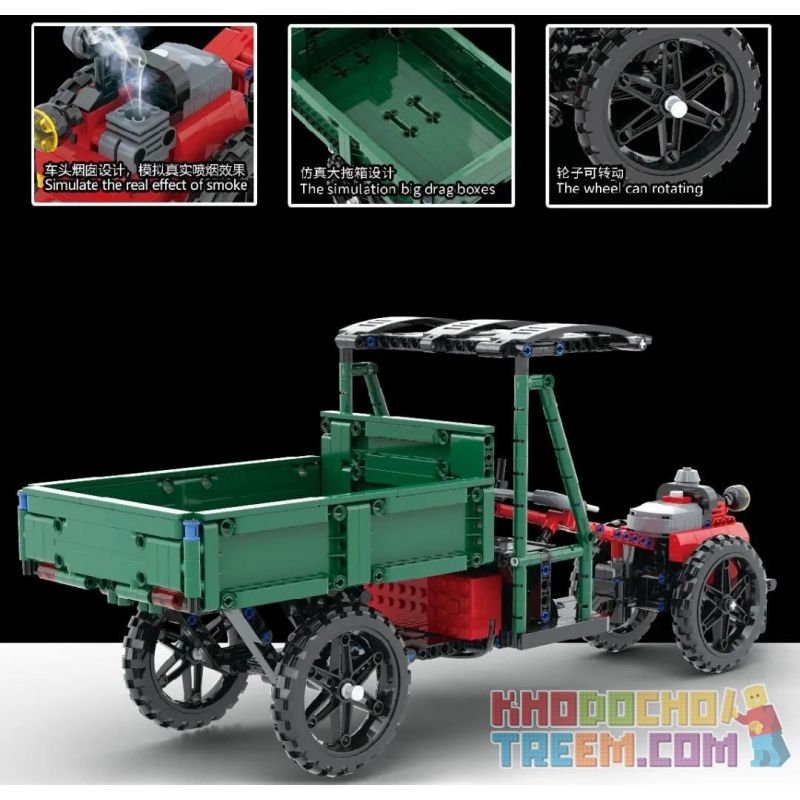 ACHKO 50029 non  MÁY KÉO ĐI BỘ bộ đồ chơi xếp lắp ráp ghép mô hình  TRACTOR Kỹ Thuật Công Nghệ Cao Mô Hình Phương Tiện 742 khối