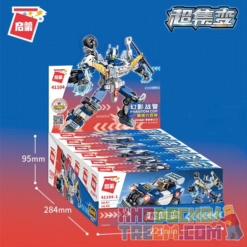 Enlighten 41104 Qman 41104 non  6 SỰ KẾT HỢP CỦA CHIẾN TRANH PHANTOM bộ đồ chơi xếp lắp ráp ghép mô hình Transformers PHANTON COP Robot Đại Chiến Người Máy Biến Hình 453 khối