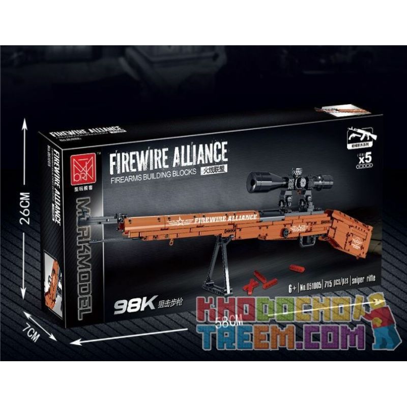 MorkModel 051005 Mork Model 051005 non  SÚNG TRƯỜNG BẮN TỈA 98K. bộ đồ chơi xếp lắp ráp ghép mô hình FIREWIRE ALLIANCE 715 khối