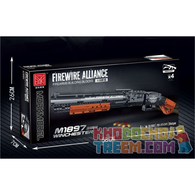 MorkModel 051003 Mork Model 051003 non  M1897 WINCHESTER. bộ đồ chơi xếp lắp ráp ghép mô hình FIREWIRE ALLIANCE WINCHESTER 791 khối