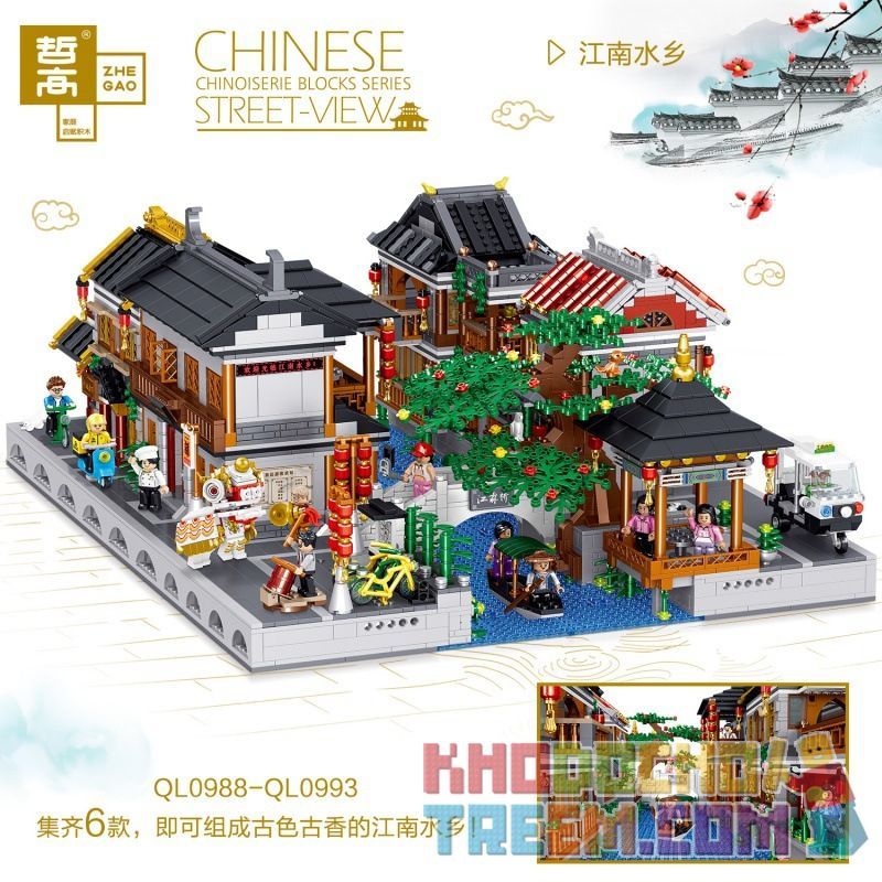 ZHEGAO QL0989 0989 QL0990 0990 QL0991 0991 QL0992 0992 QL0993 0993 QL0988 0988 non Lego JIANGNAN WATER INTOWSHIP KẾT HỢP JIANGLINQIAO NANTING NHÀ HÀNG JIANGYUE MÁY NƯỚC TRÀ YUYUAN SNAP bộ đồ chơi xếp lắp ráp ghép mô hình Creator Expert Chuyên Gia Sáng Tạo 5263 khối