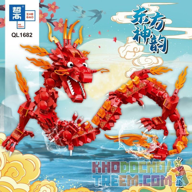 ZHEGAO QL1679 1679 QL1681 1681 QL1682 1682 QL1683 1683 QL1684 1684 QL1680 1680 non Lego DONG PHƯỜNG SHEN YUN TRUNG QUỐC RỒNG 5 CHỮ INDIGO ZHONGHUA DRAGON CHI LONG JINLONG QINGLONG bộ đồ chơi xếp lắp ráp ghép mô hình 2909 khối