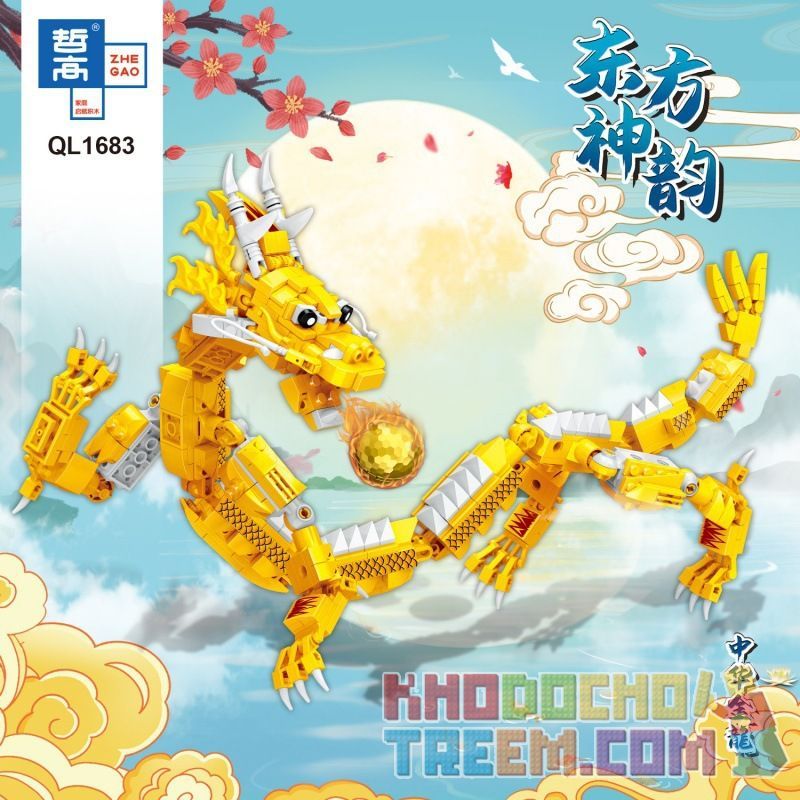 ZHEGAO QL1679 1679 QL1681 1681 QL1682 1682 QL1683 1683 QL1684 1684 QL1680 1680 non  DONG PHƯỜNG SHEN YUN TRUNG QUỐC RỒNG 5 CHỮ INDIGO ZHONGHUA DRAGON CHI LONG JINLONG QINGLONG bộ đồ chơi xếp lắp ráp ghép mô hình 2909 khối